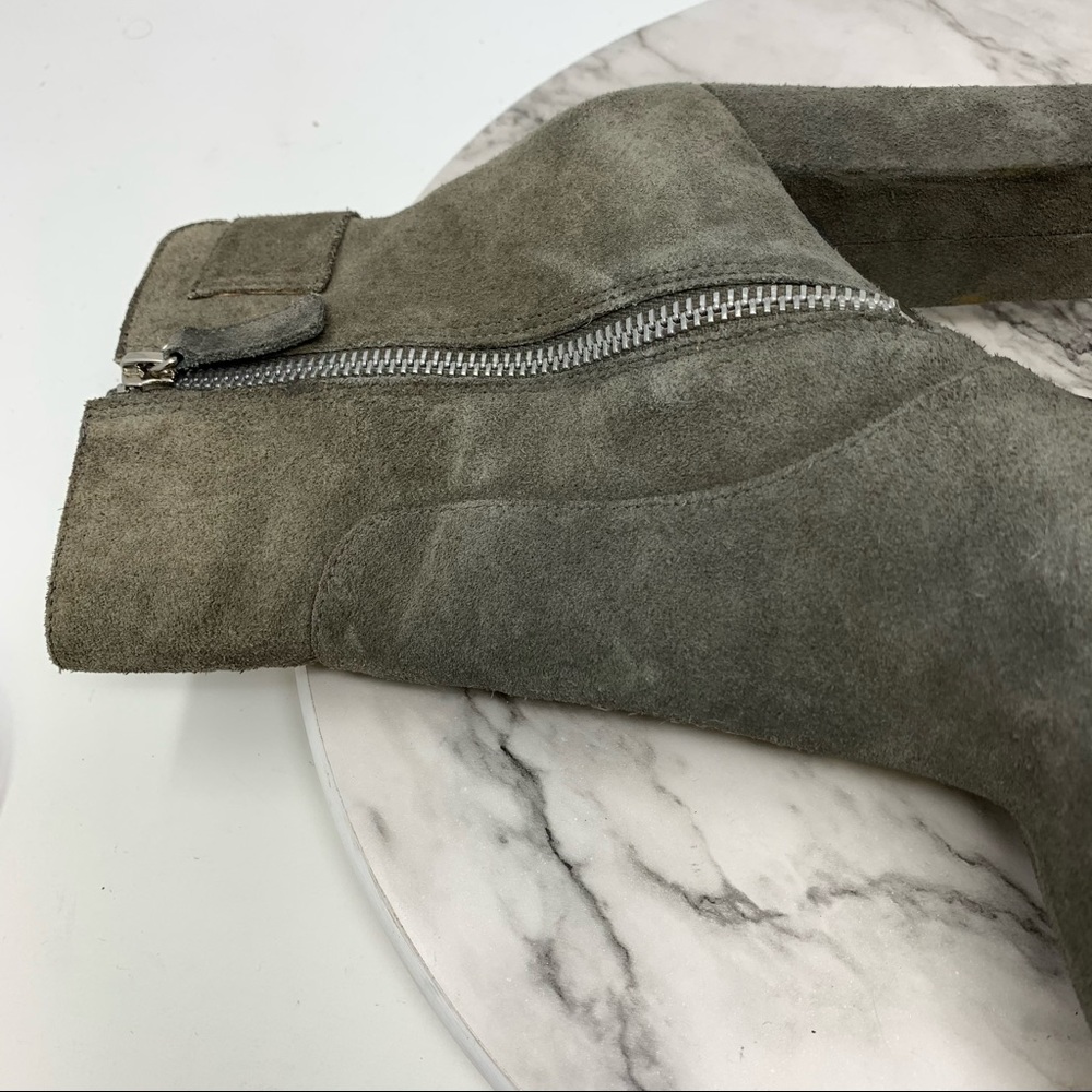 Reiss Buckle Detail Suede Booties 38 Classic Academia Minimalist Preppy Neutral - Picture 10 of 16